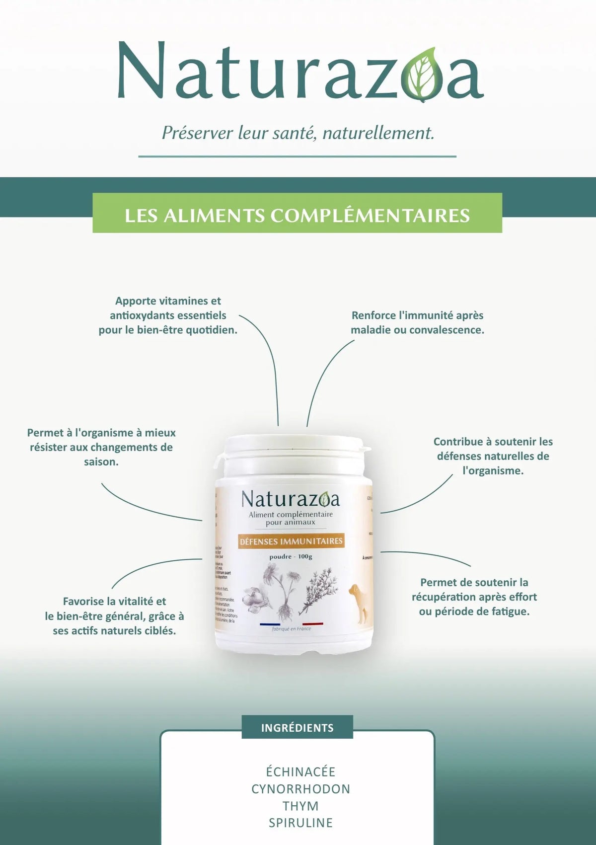 Boost immunitaire 100% naturel chien chat fabriqué en France — Naturazoa
