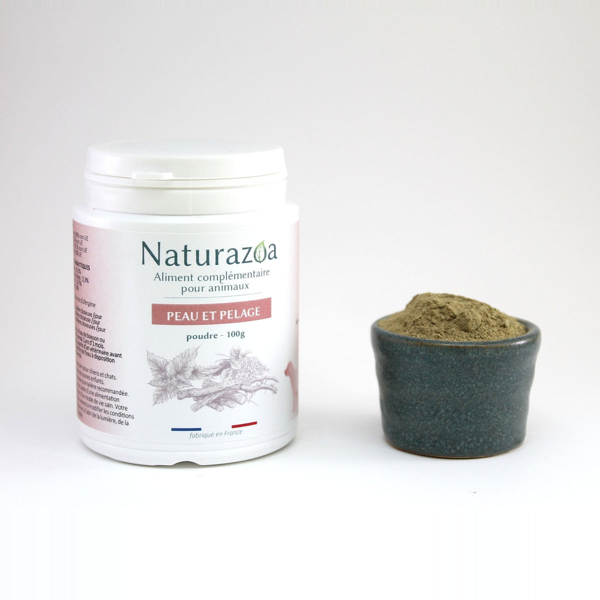 Poudre du complément peau et pelage naturel pour chien et chat — Naturazoa