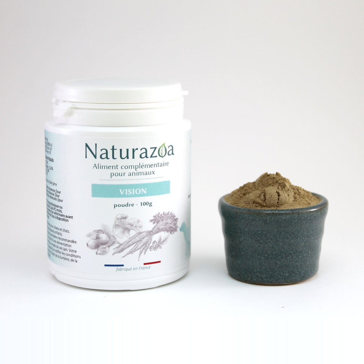 Poudre du complément vision naturel pour chien et chat — Naturazoa