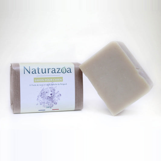 Shampoing solide pour chien au neem et à l'argile blanche, 200 g — Naturazoa
